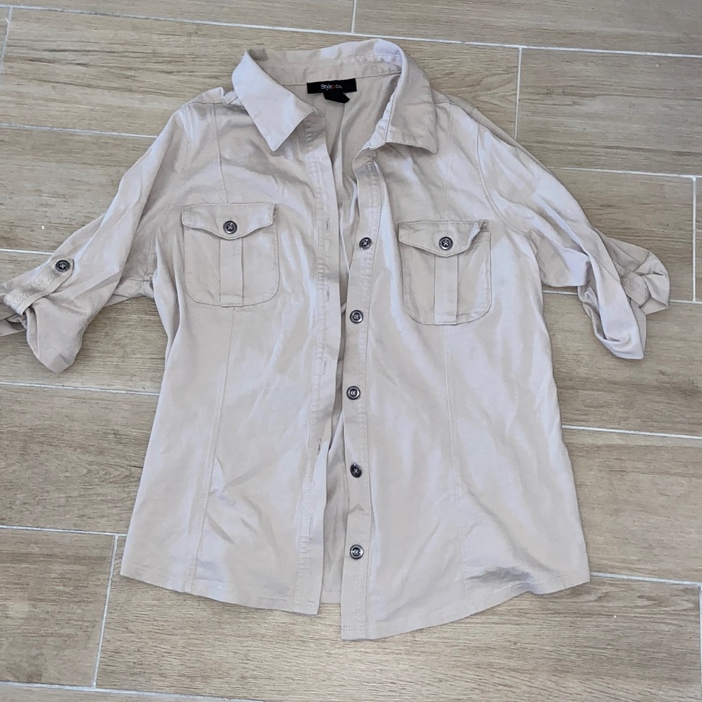 Style & Co. Tan Button Down